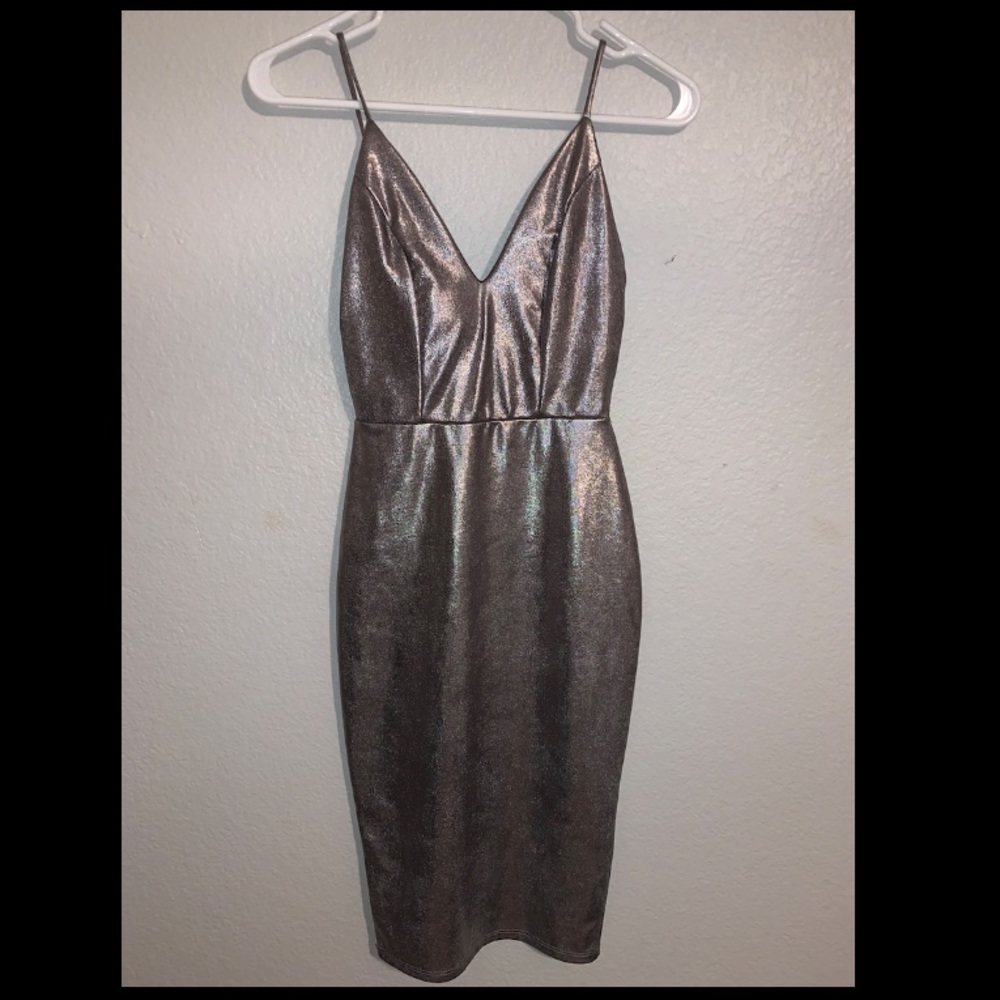 A’Gaci silver metallic dress